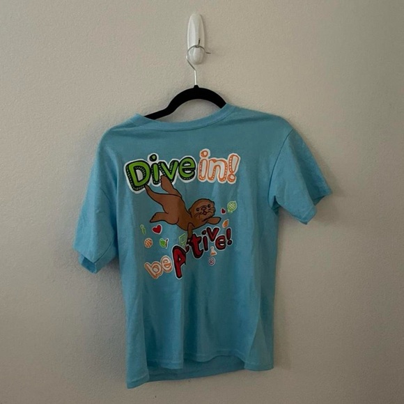 blue animal print tee shirt - Picture 4 of 4